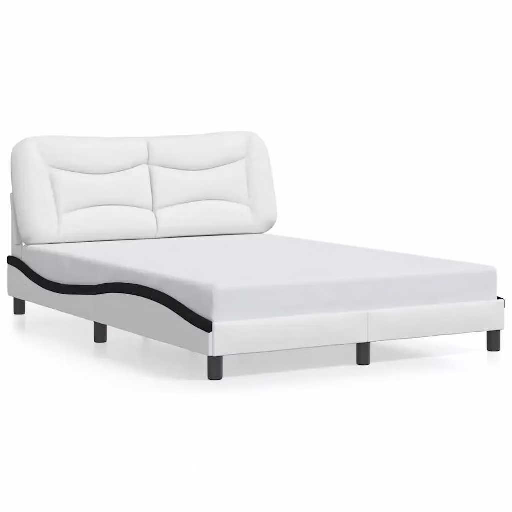 Giroletto senza materasso Hvar vidaXL in similpelle bianco e nero L/P/H: 190 x 140 x 74,5 cm – 2