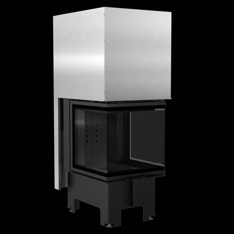 Caminetto in acciaio KRATKI NBC 500/500 8 kW Ø 200 Lift-up nero thermotec
