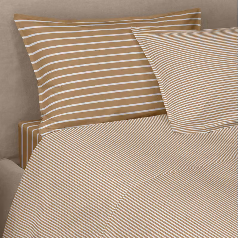 EASY STRIPES Completo letto - Taglia: 1 piazza ½,Colore: EASY STRIPES - TAN/OFF-WHITE