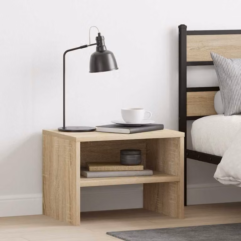 Comodino vidaXL in Rovere Sonoma e Legno Multistrato, Colore Beige/Marrone, L 40 cm x P 30 cm x H 30 cm