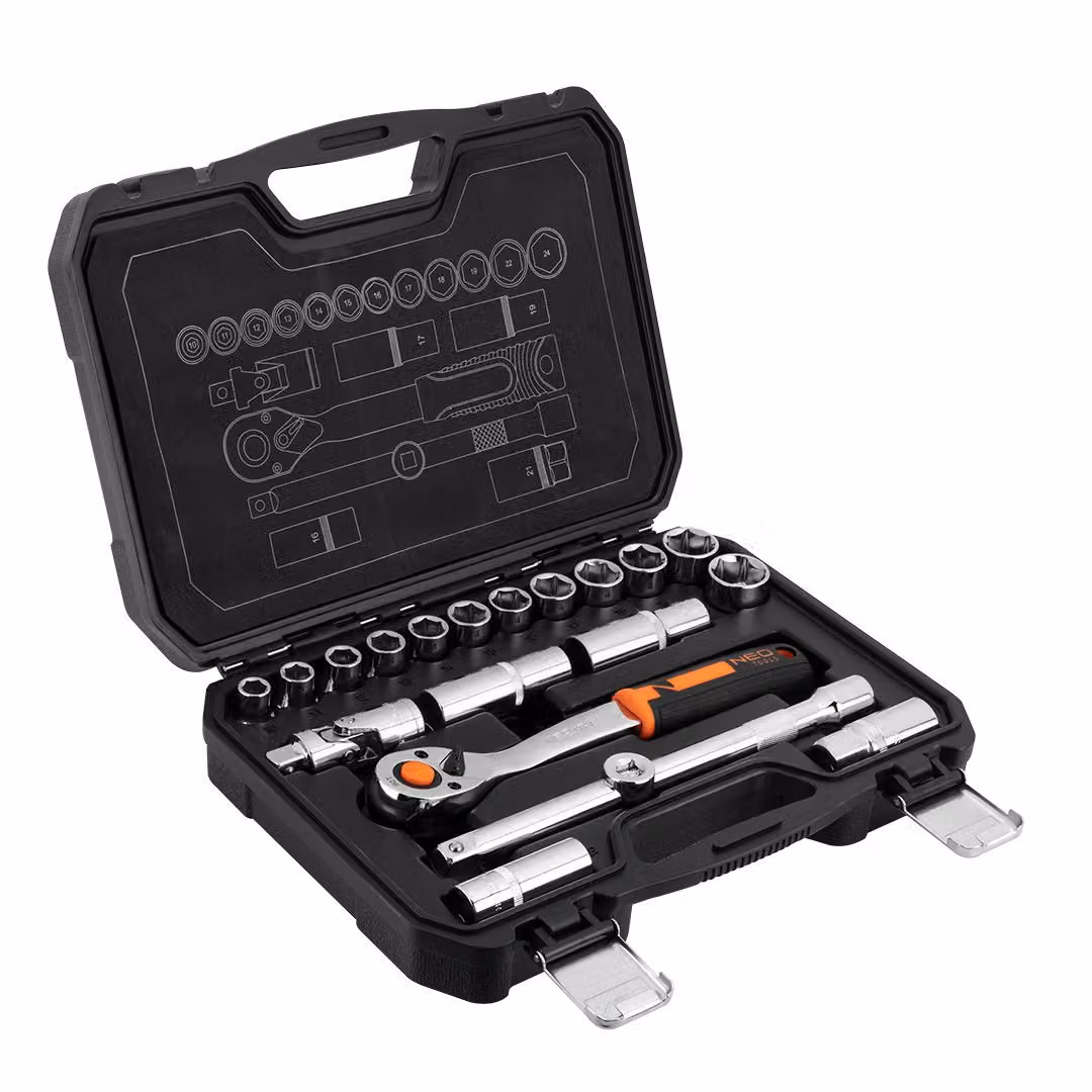 NEO TOOLS Chiave a bussola da ½", set di 20 pezzi, CRV, 10-032