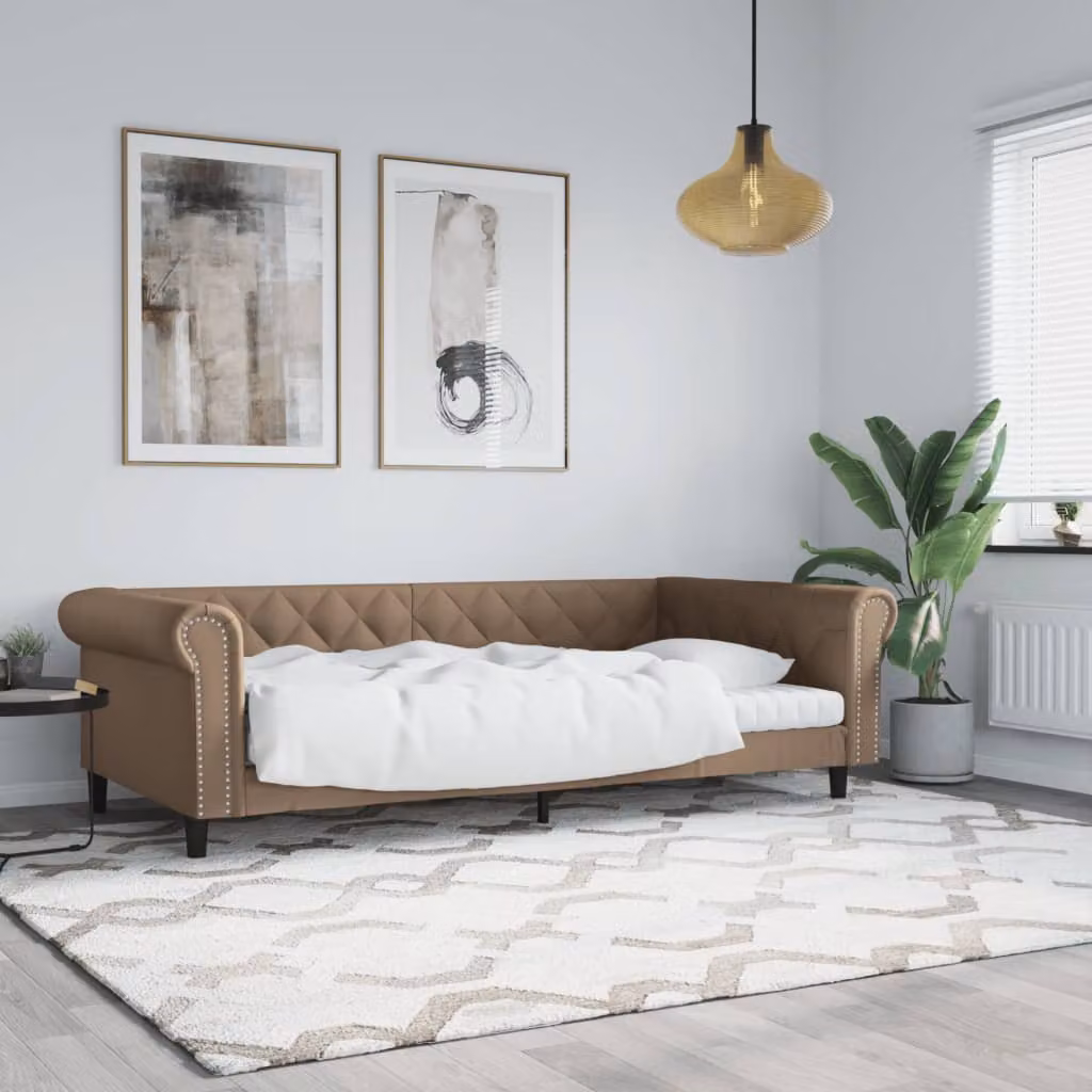 Letto da giorno vidaXL in similpelle beige e marrone L/P/H: 200 x 100 x 68 cm