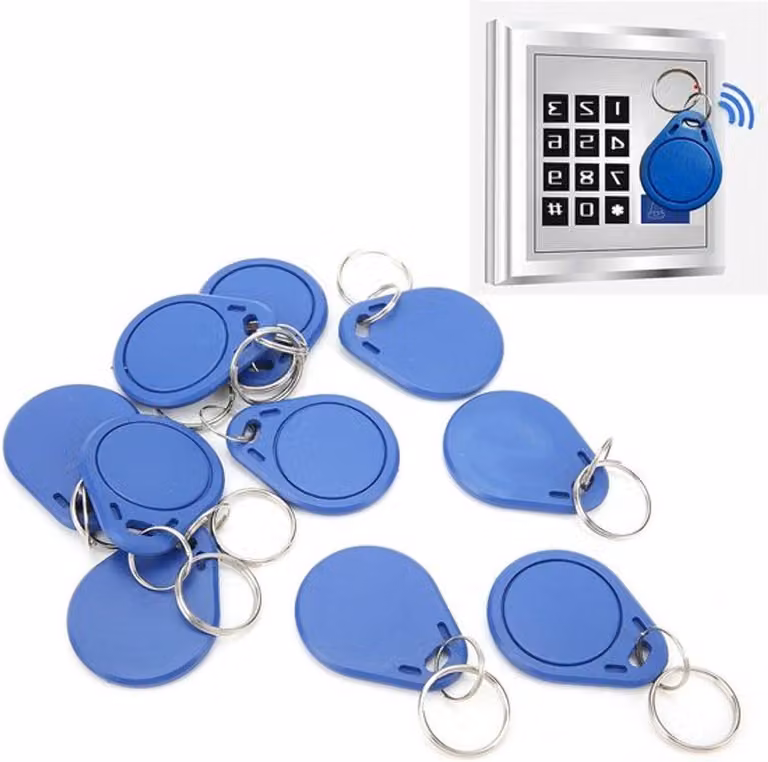 10 pezzi di tag RFID da 125 kHz, riutilizzabili per il controllo degli accessi, la rilevazione presenze e la gestione dei parcheggi