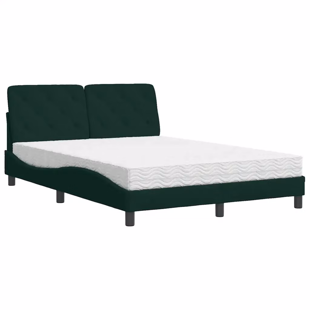 Letto moderno vidaXL in velluto verde con materasso in schiuma L/P: 120 x 200 cm – 2