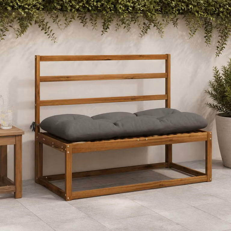 vidaXL Cuscino per panchina VIANEN Grigio in Poliestere con Rivestimento Rimovibile e Resistente ai Raggi UV L: 120 cm