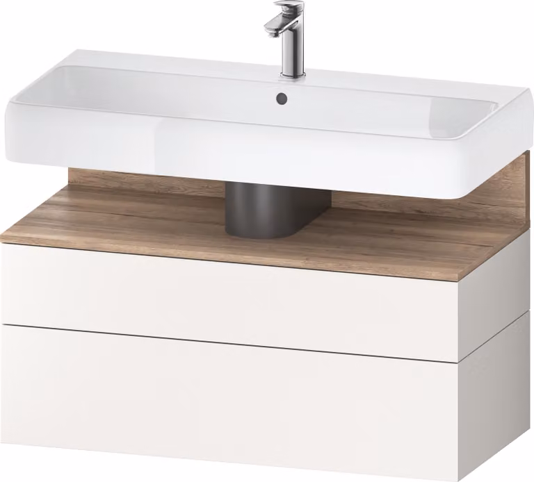 Duravit Collection One Meuble sous-lavabo, 1 tiroir et 1 coulissant, 990x470x590mm, niche chêne mamelonné, QA4395055840000, QA4395055840000