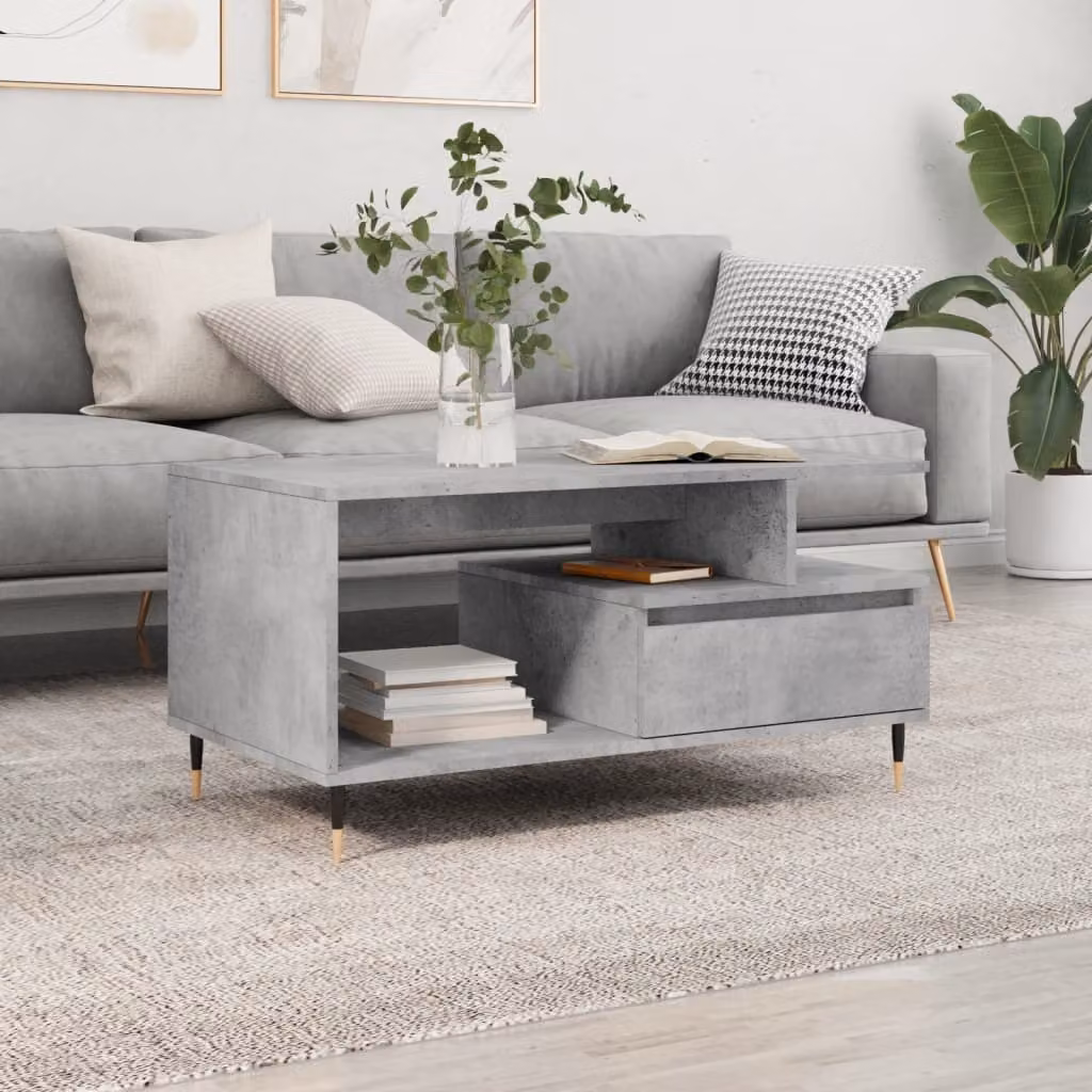 Maison Exclusive - Tavolino grigio cemento 90x49x45 cm Materiale ligneo