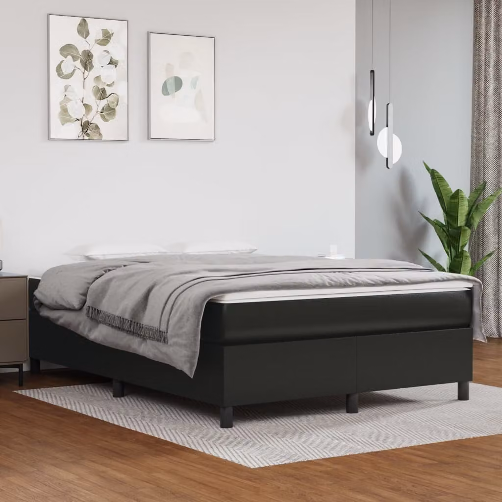 Maison Exclusive - Giroletto a Molle con Materasso Nero 140x190 cm in Pelle finta