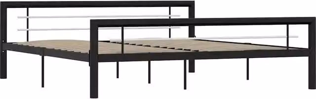 Giroletto-Struttura Letto Nero e Bianco in Metallo 180x200 cm
