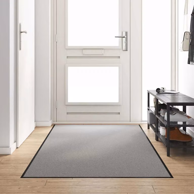 Tappetino rettangolare moderno vidaXL Grigio e Nero in 100% Poliammide, L: 300 cm, P: 120 cm, H: 1 cm