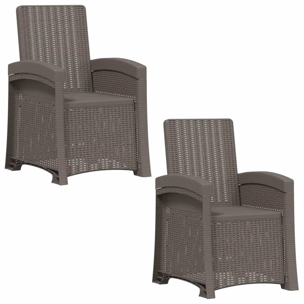 Set di 2 sedie da giardino reclinabili vidaXL effetto rattan colore grigio – 2