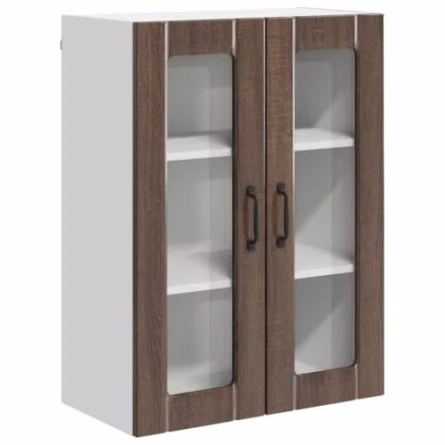 Helloshop26 Armadio da cucina moderno pratico con ante scorrevoli, 60 x 31 x 80 cm, in legno di ingegneria, rovere marrone 02_0054109