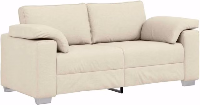 Divano-Sofa-Divanetto Beige 180 x 77 x 82 cm Tessuto misto lino