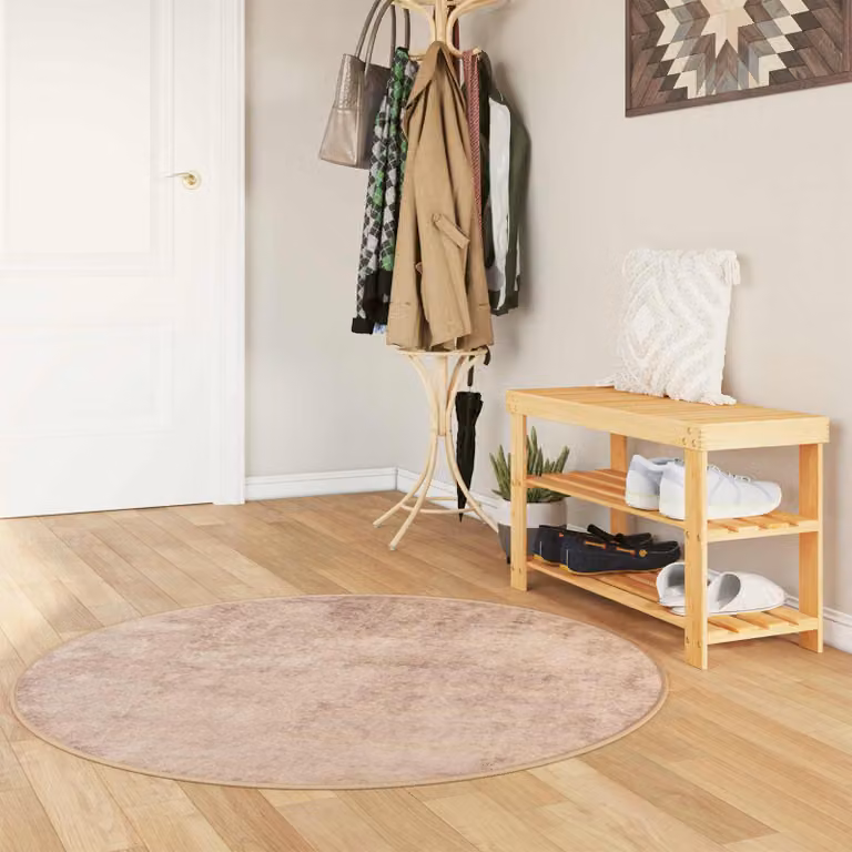 Tappeto Runner vidaXL MARSA Sabbia, design moderno astratto in poliestere, L/P: 120 x 120 cm