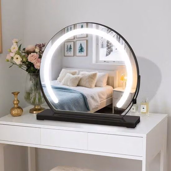 Specchio da trucco illuminato Azomor® con rotazione a 360° e temperature di colore regolabili per un'illuminazione perfetta