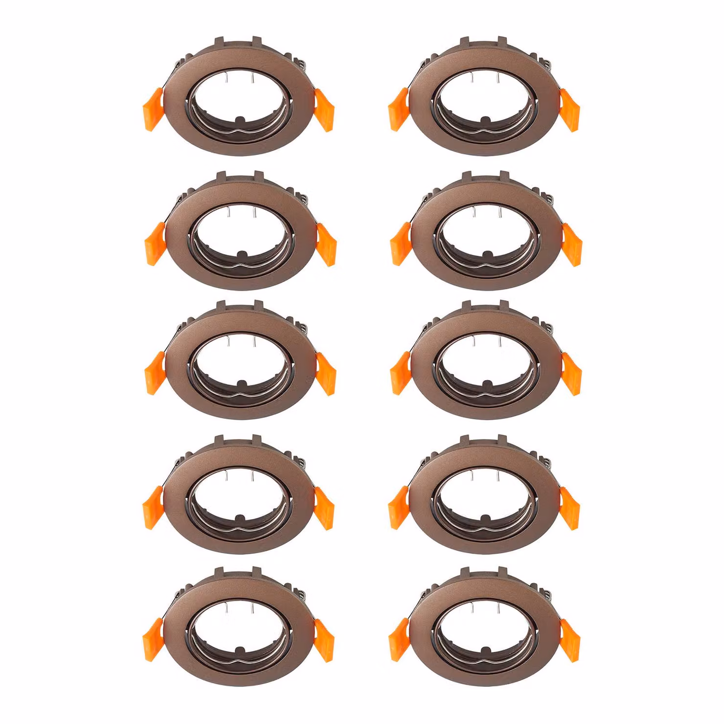 Prios plafoniera a incasso Fibur, bronzo, zinco, Ø 8,2 cm, 10 unità Fibur PRIOS, dimmerabile, Bronzo / Ottone antico, Soggiorno / Sala da pranzo, Metallo, Moderno