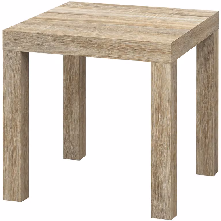 VESTIAMO CASA Tavolino quadrato moderno in legno e MDF beige L/P/H: 45 x 45 x 45 cm