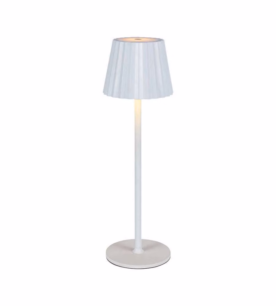 V-TAC Lampada LED da Tavolo Ricaricabile USB-C, Dimmerabile con Touch Control, Colore Bianco, H 37 cm, L 11,5 cm