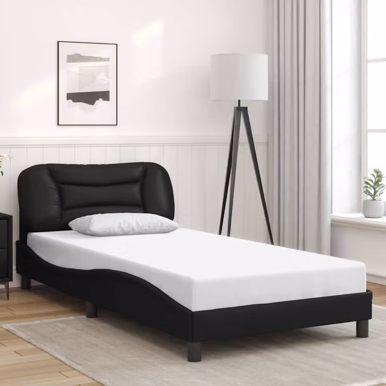 Giroletto senza materasso vidaXL Hvar nero in similpelle, L/P/H: 200 x 100 x 74,5 cm