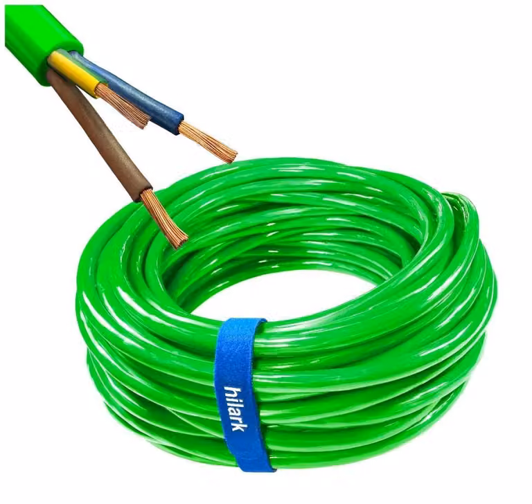 Cavo H07BQ-F, sezione 3x1,5 mm², colore verde, lunghezza 1 metro