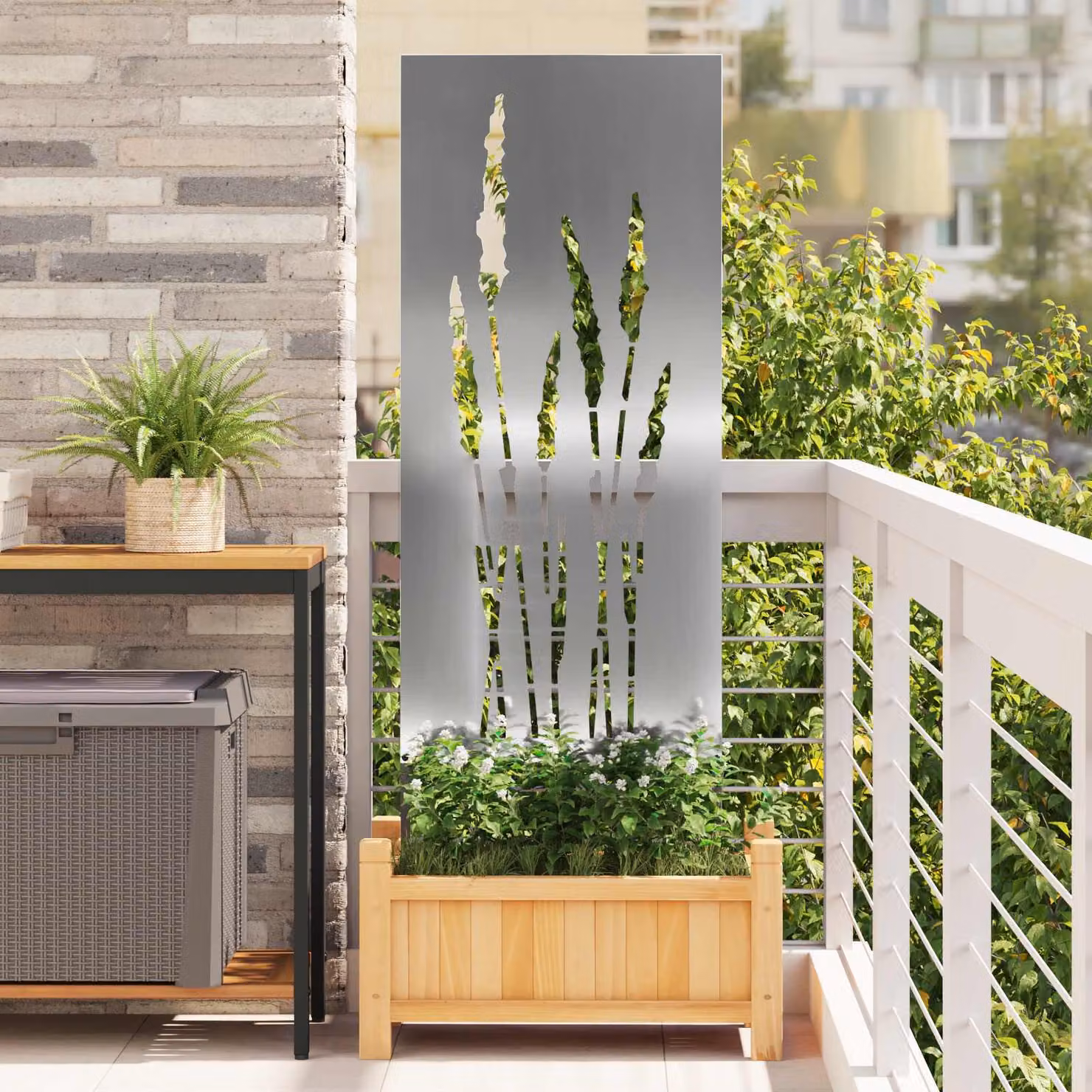 Paravent per privacy in giardino vidaXL, Argento, L 50 cm x H 140 cm