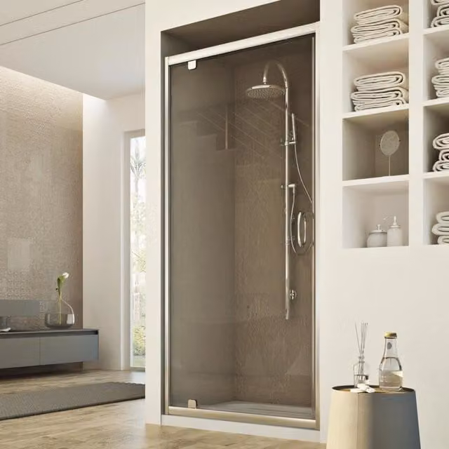 Porta Doccia Rettangolare Idralite Modello Sintesi 1 con Una Anta Trasparente, H 185 cm x L 90 cm