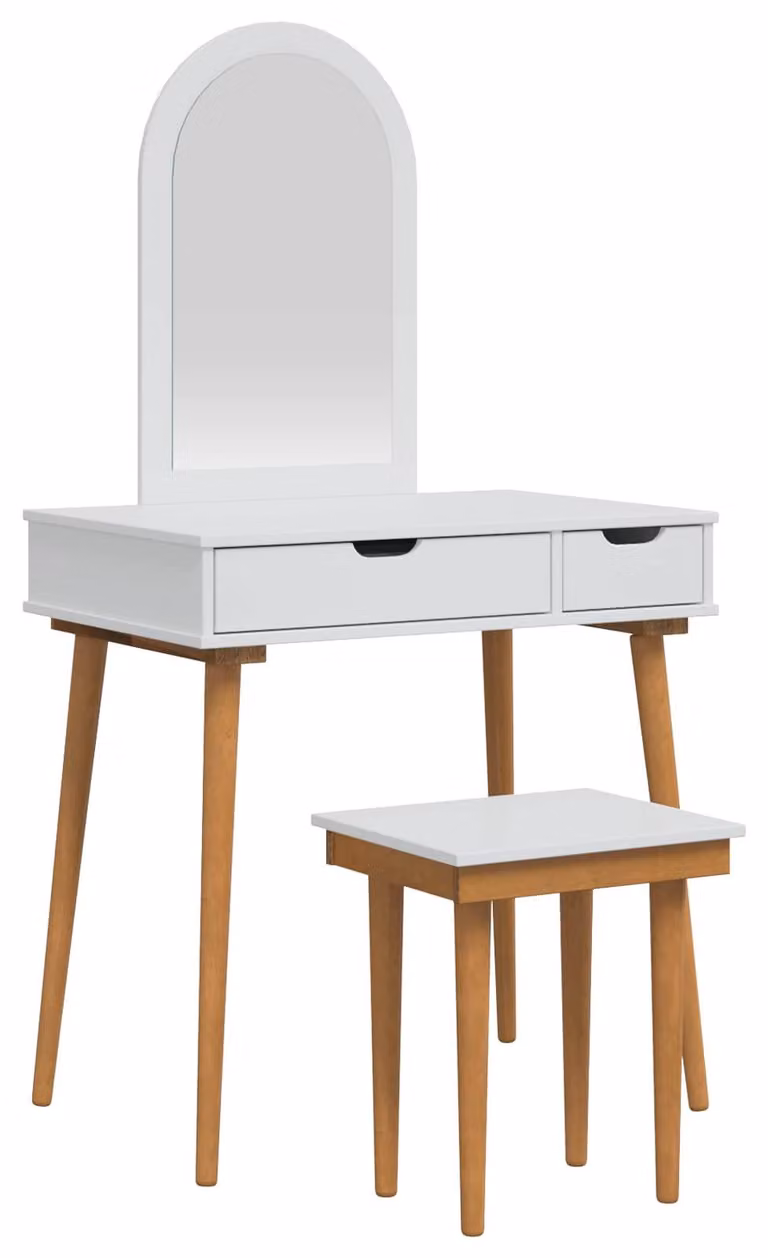 Set da trucco FAUSKE, 3 pezzi, bianco, 76 x 50 x 143 cm