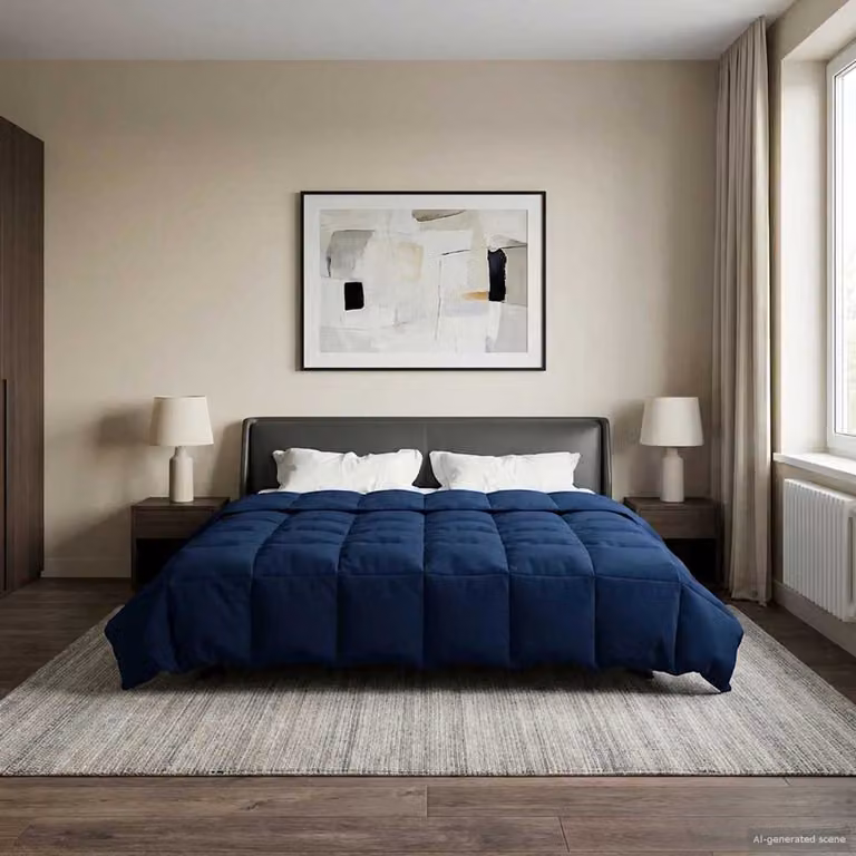 Piumino estivo traspirante e reversibile vidaXL in microfibra blu, L 240 x P 220 cm