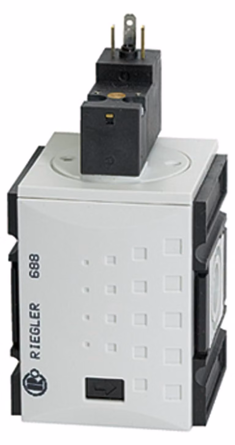 Valvola Riegler a 3/2 vie "FUTURA", a comando elettrico, 24 V DC, BG 1, G 1/4