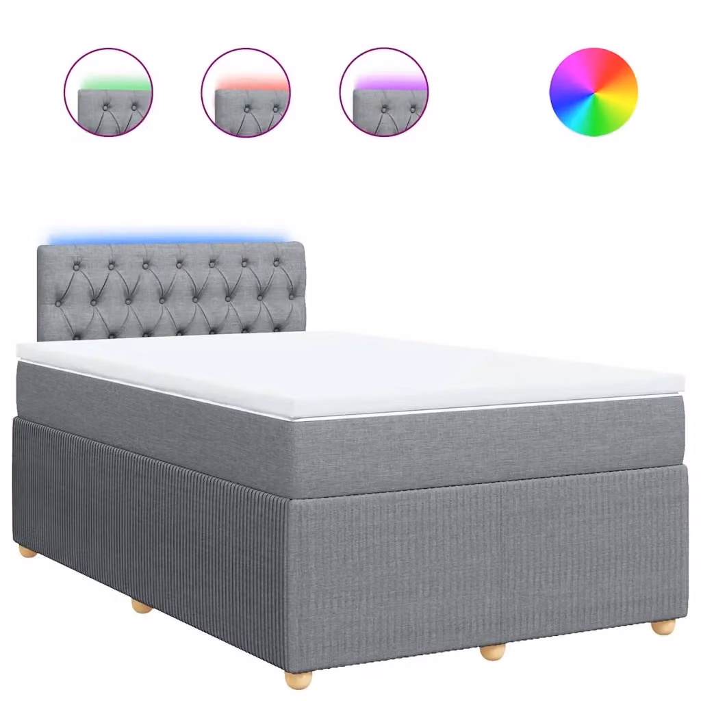 Letto Ibrido Moderno vidaXL con Materasso Grigio e Bianco L/P/H: 120 x 200 cm – 2