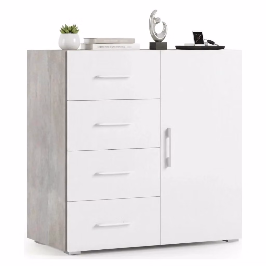 Madia Aracnida DMORA, Credenza moderna con un ripiano Made in Italy, Bianco, L 90 cm x P 41 cm x H 87 cm – 2
