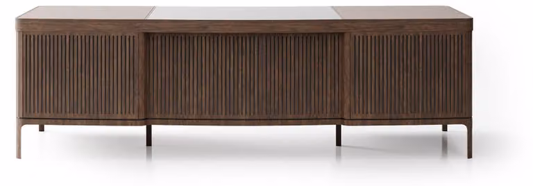 Eleganter brauner Holzschreibtisch im modernen Stil