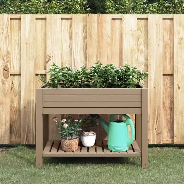 Fioriera da giardino Videx in plastica marrone L: 110 cm, P: 45 cm, H: 79 cm
