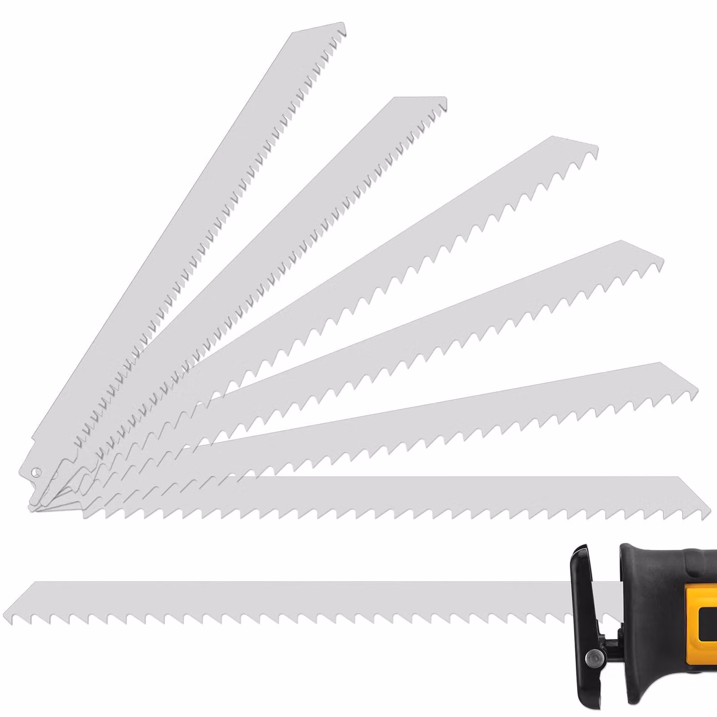 Set di lame per seghetto alternativo, composto da 6 pezzi, dimensioni 228/305 mm, in acciaio inossidabile, adatte per l'uso in cucina e per la lavorazione della carne