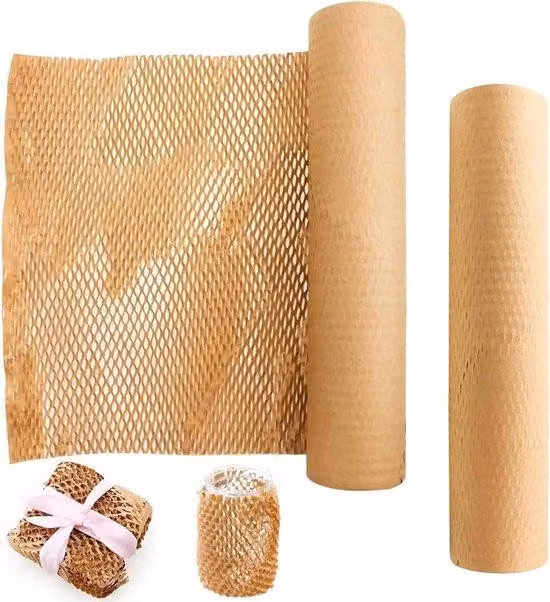 Rotolo di carta da imballaggio ecologica con struttura a nido d'ape, 30 cm x 10 m - Imballaggio resistente per spedizioni (marrone)