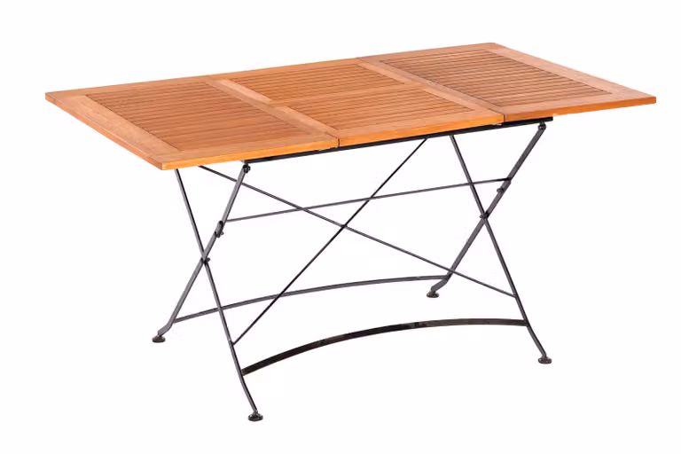 Tavolo da giardino Merxx Schlossgarten, pieghevole ed estensibile 100 (150) x 90 cm - Acciaio piatto con eucalipto