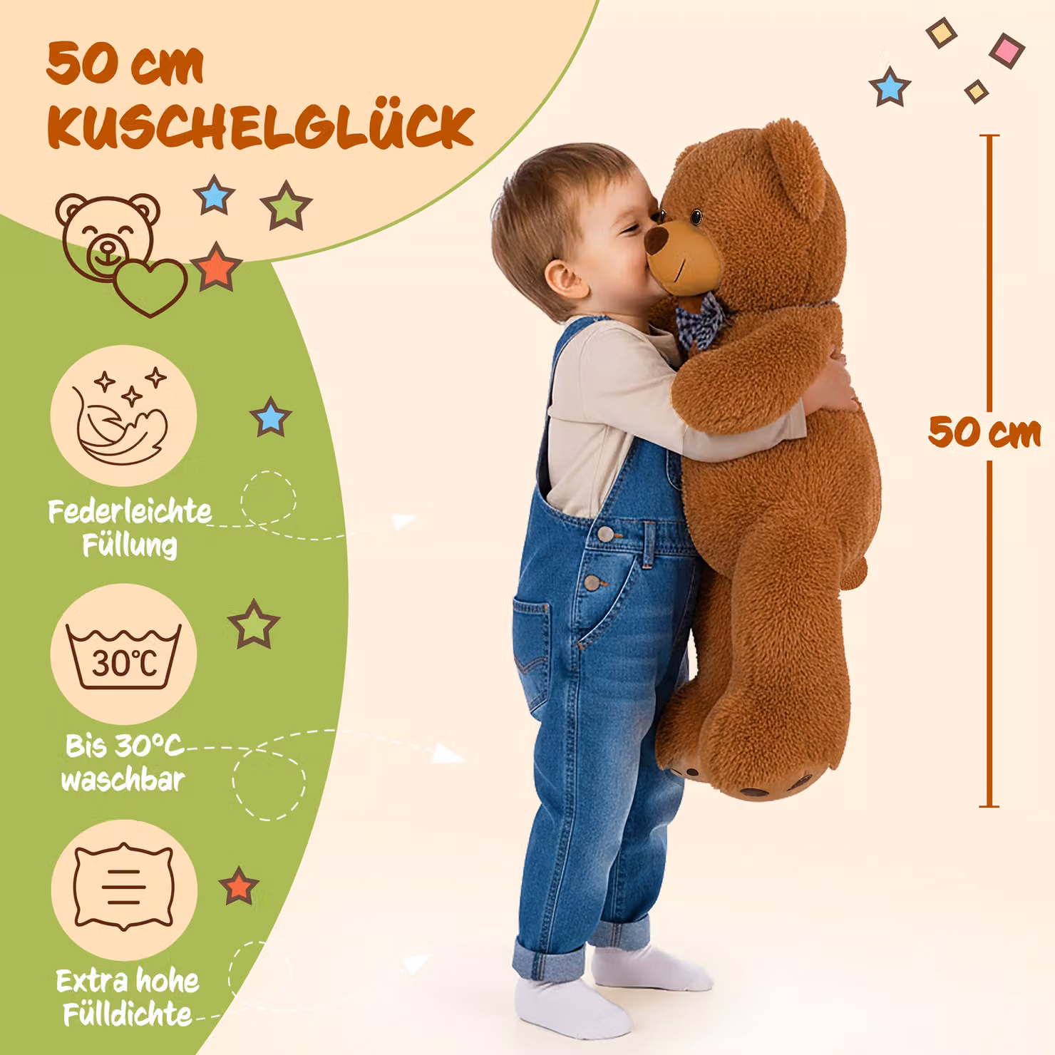 Peluche Orsacchiotto DEUBA marrone grande 50 cm – 4