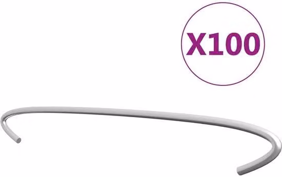 Ganci per gabbioni da giardino da 50 cm - Confezione grande da 100 pezzi - Distanziatori per trampolini - Tubo in acciaio zincato - Diametro 3,5 mm - Protezione contro rotture e deformazioni