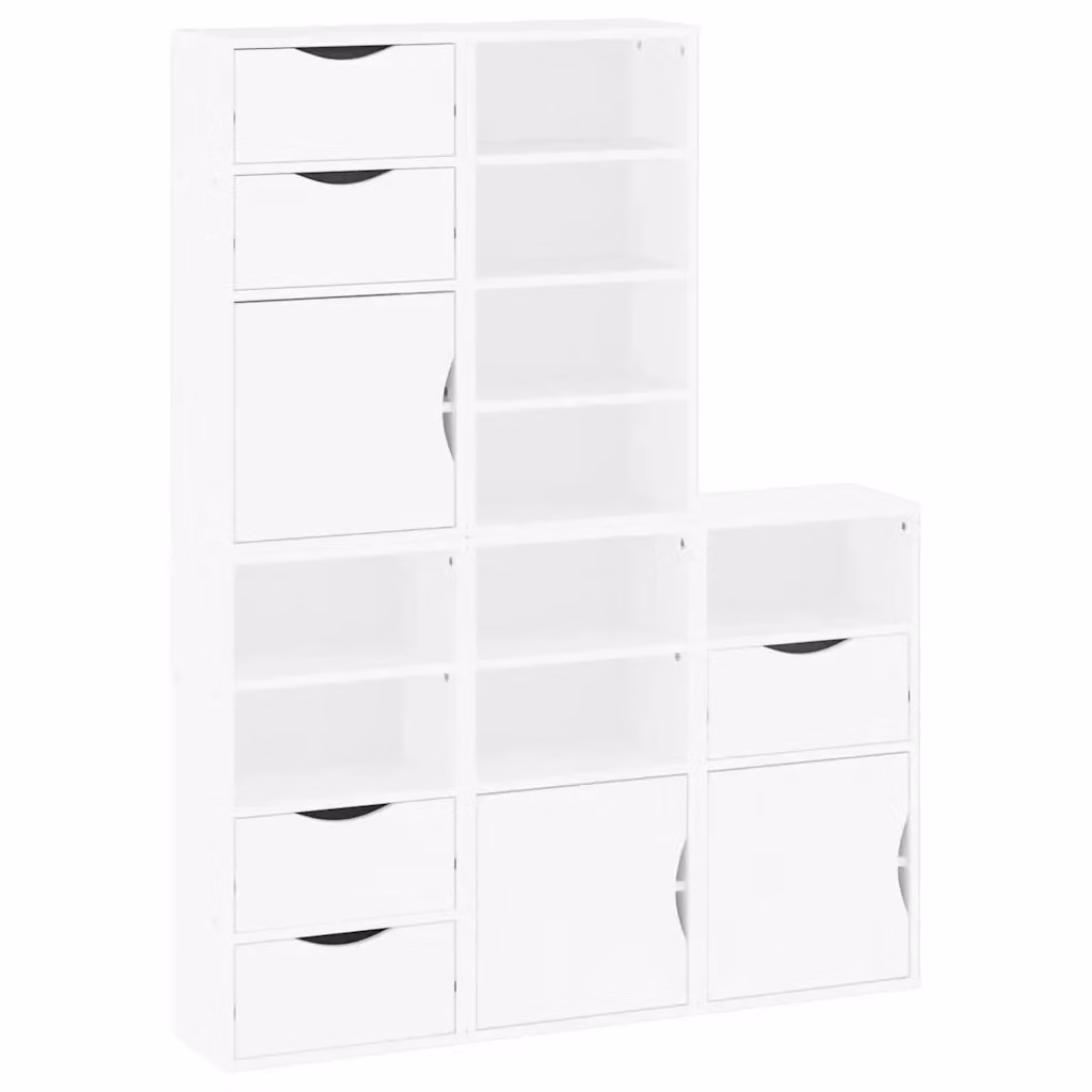 Set di 5 armadietti laterali ODDA vidaXL in legno di pino bianco, da appendere a parete, L 40 cm x P 24 cm x H 79 cm – 2