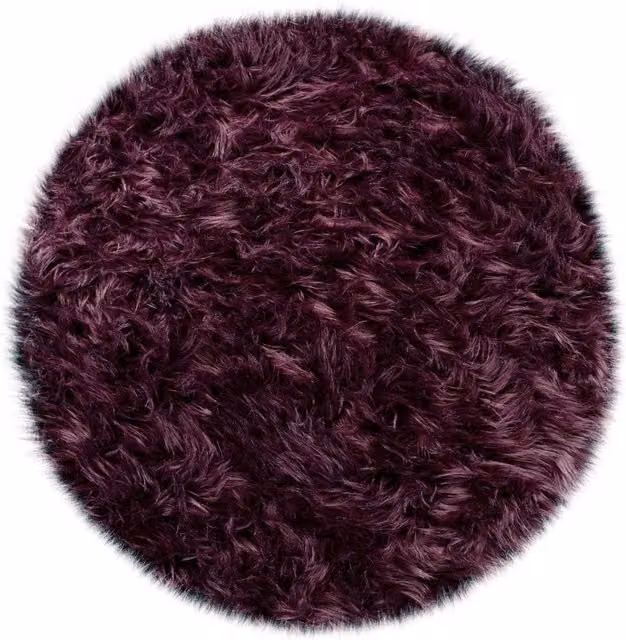 Tappeto rotondo Playara viola a pelo alto in ecopelliccia, Diametro: 90 cm – 1