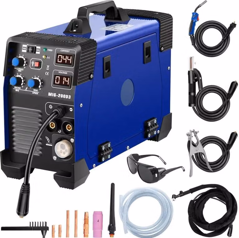 Saldatrice, tecnologia IGBT, versatilità 3 in 1, MIG200