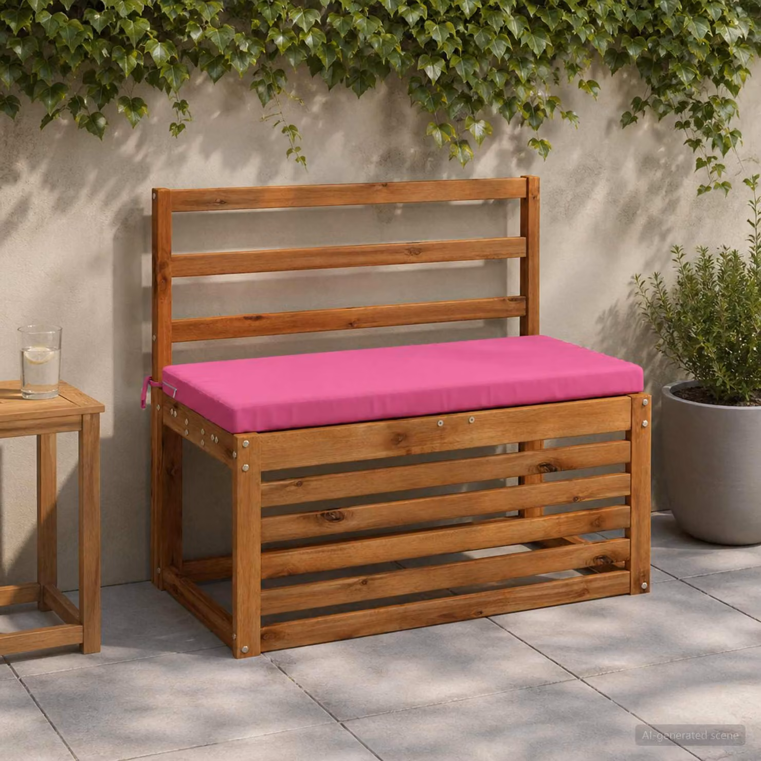 vidaXL Cuscino per panchina SOEST Rosa, 100% Poliestere, L 80 x P 40 x H 5 cm