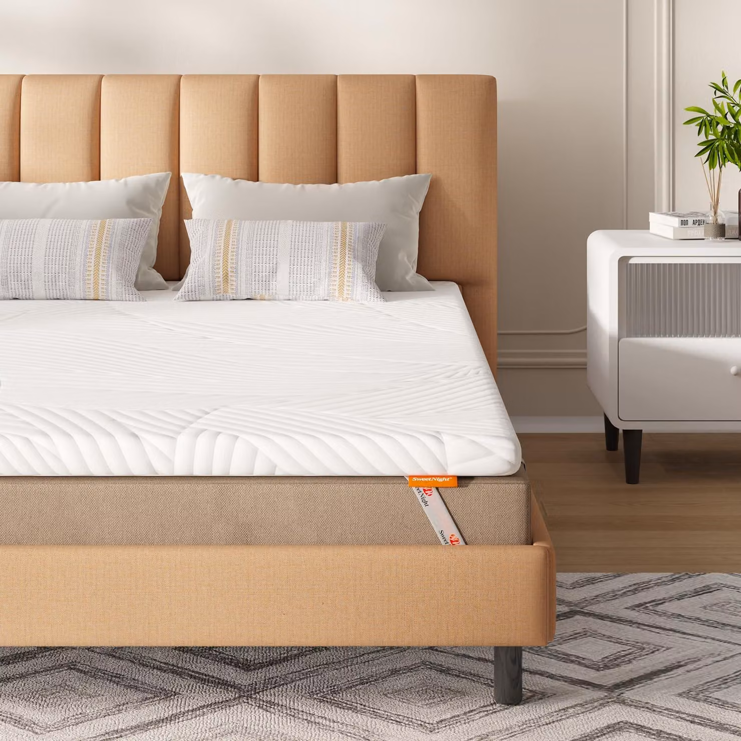 Materasso in memory foam, dimensioni 180x200 cm, altezza 5 cm, rivestimento removibile, livello di rigidità H2