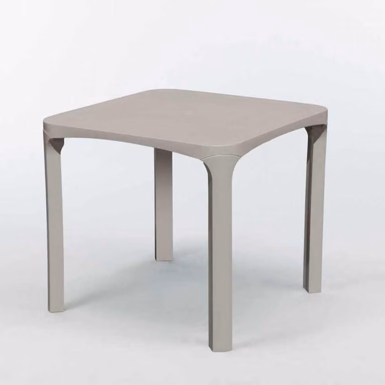 Tavolo da bar in poly rattan per esterni 80x80 Grand Soleil Olè - Beige