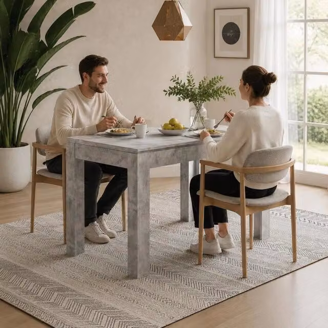 Dining Table, Concrete Grey, 120x60x76 Cm, Wood-based Material