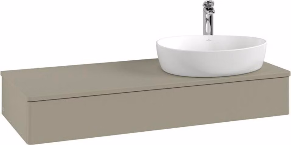 V&B Mobiletto senza struttura frontale, con illuminazione Antao 120x19x50cm, HL, WBP Lac, Anthrac. m Lac