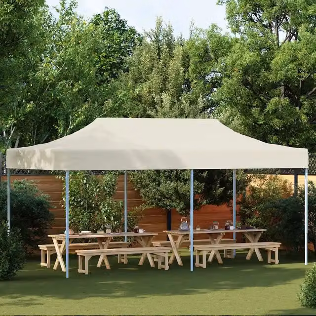 Tenda Pieghevole Pop-Up 3x6 m Bianco Crema 42507