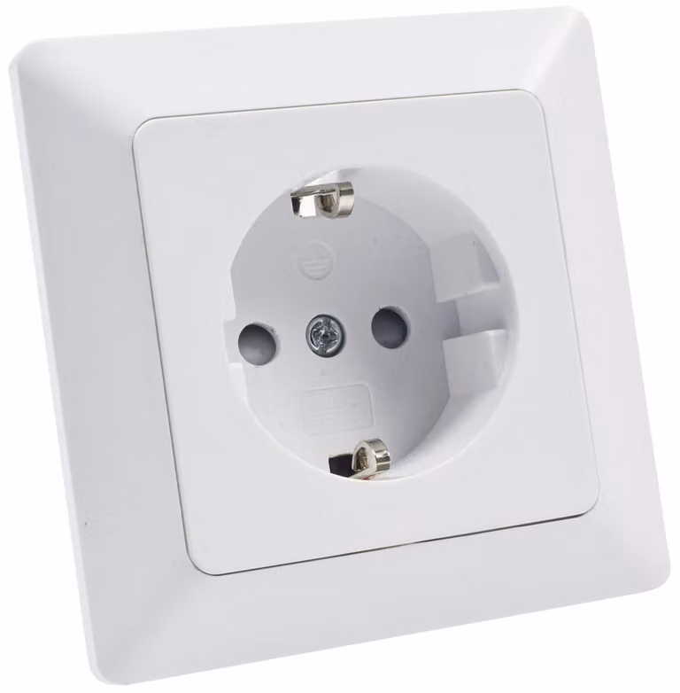 Presa MILOS con contatto di terra, bianco opaco 250V~/ 16A, incl. telaio