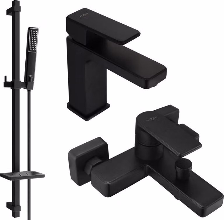 Mexen Mino DQ72 set da bagno, nero - 72403DQ72-70