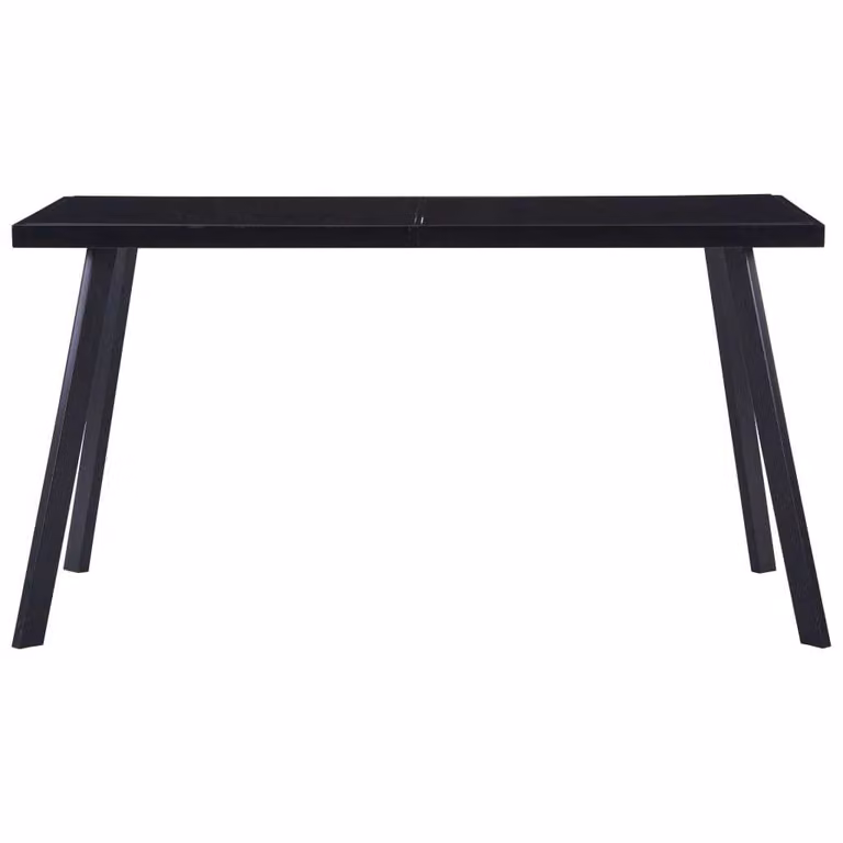 vidaXL Tavolo da pranzo nero 140 x 70 x 75 cm in vetro temperato